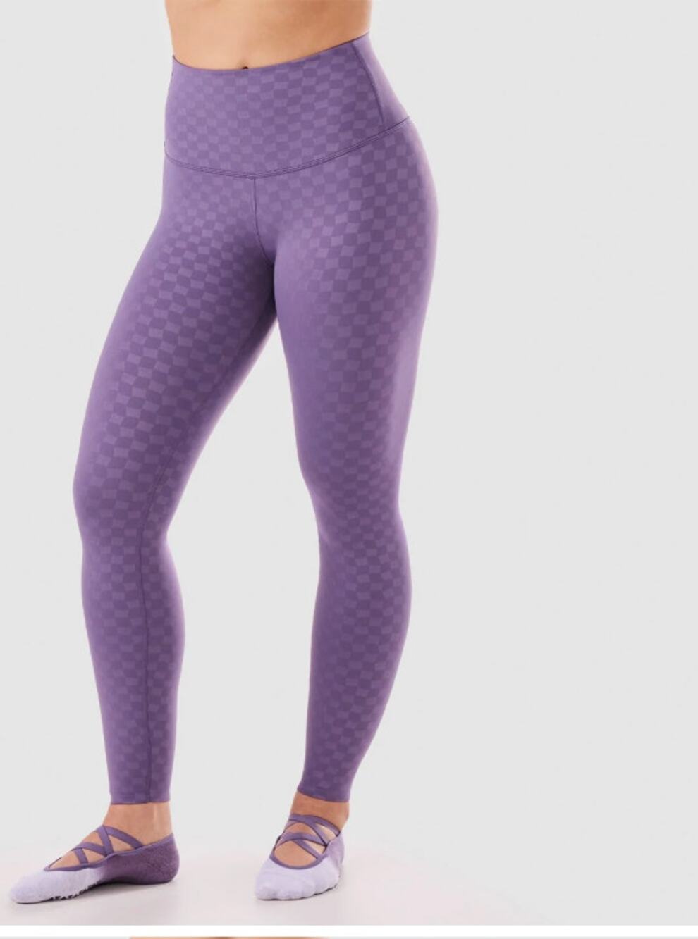 Tavi Sculpt High Waisted Leggings Grape Abstract Checkered Small